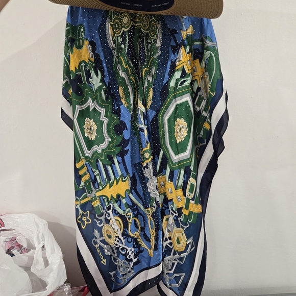 NWT Adrienne Vittadini Kimono & Hat Cover up 2pc Set Rhinestones Luxury Summer - Picture 11 of 11